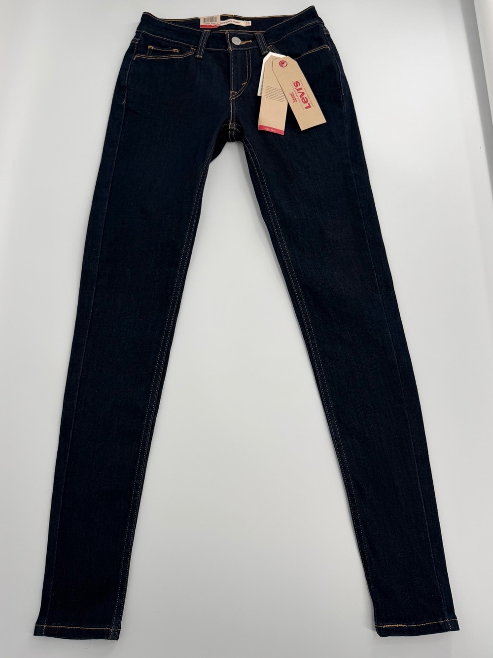 Levi’s 535 Super Skinny Jeans Womens 25x30 Dark Wash Blue Denim Stretch NWT - Picture 11 of 16